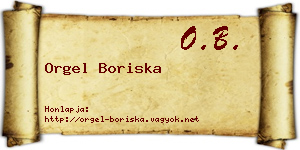 Orgel Boriska névjegykártya